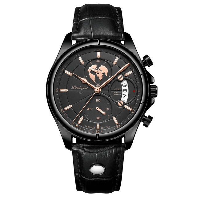 Schweizer Herrenuhr mit Lederarmband
